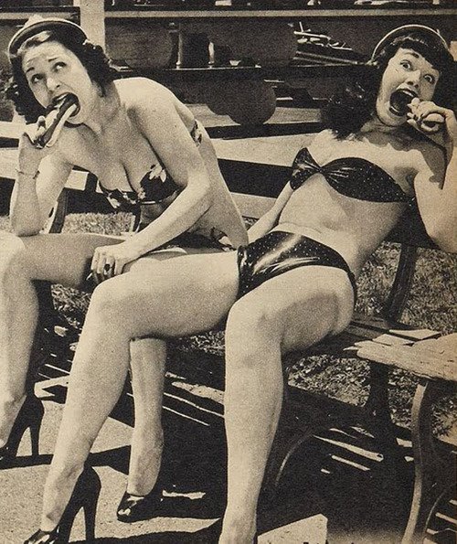 bettie page eating