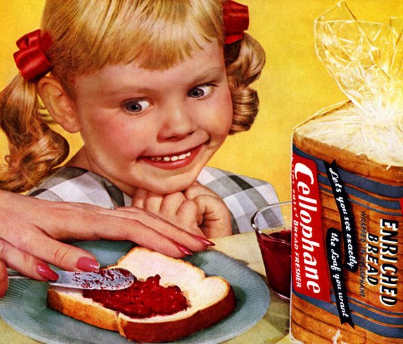 creepy girl stares at bread and jelly cello54a